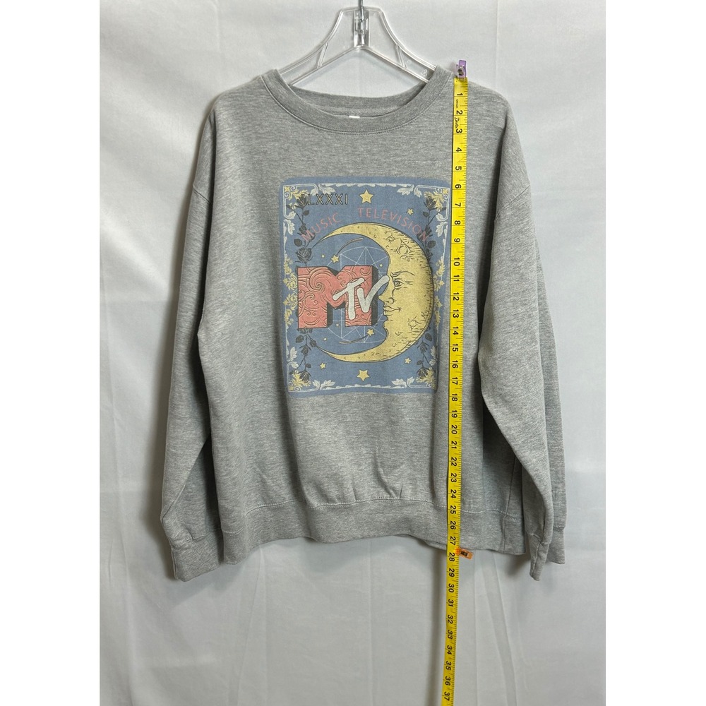 MTV Music Television Celestial Moon Graphic Sweatshirt Gray Zuni ZS9003 2XL - Picture 2 of 9